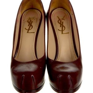 Leather platforms pumps